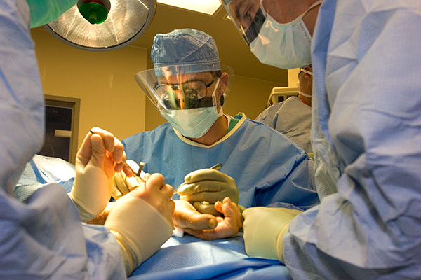 University of Florida orthopaedic surgeon performing hand surgery at UF Health Jacksonville